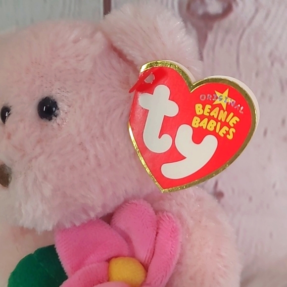 Y2K TY Beanie Baby Pink Love You Mom Mother's Day Bear Plush Stuffed Animal Toy - Picture 6 of 14